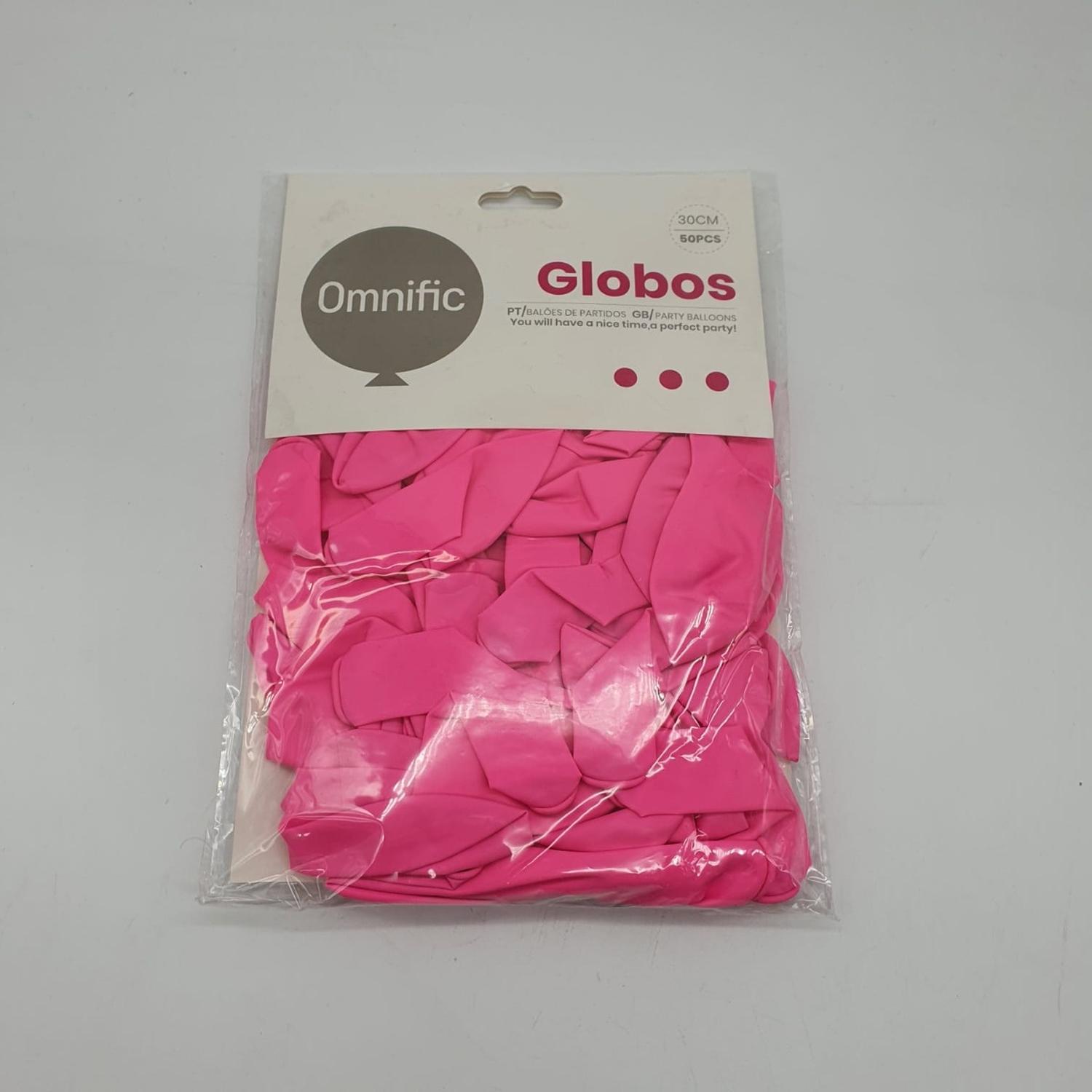 PACK X50 GLOBO TAMAÑO 30 CM ROSADO - 2