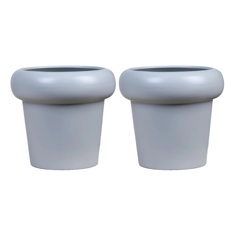 SET 2 MACETERO MACETA ESTILO ESCANDINAVO MODERNO GRIS - 1