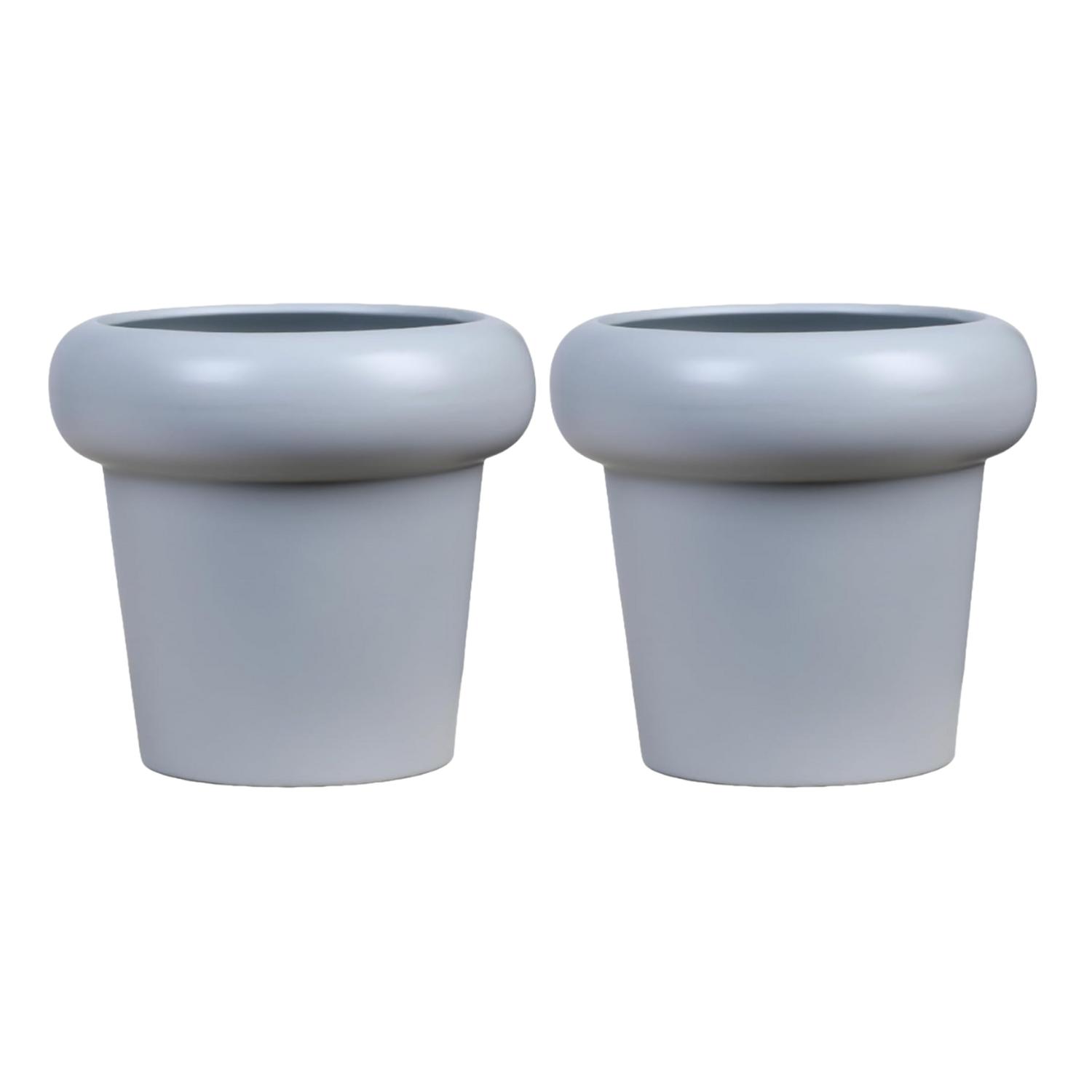 SET 2 MACETERO MACETA ESTILO ESCANDINAVO MODERNO GRIS - 1