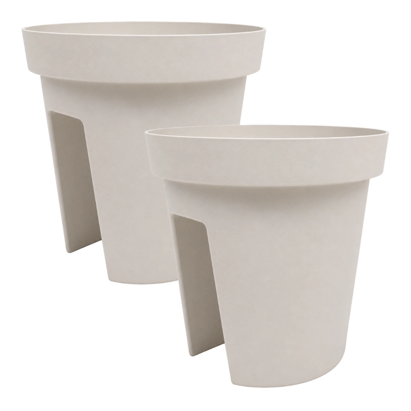 SET 2 MACETEROS COLGANTE PARA BALCON TERRAZA JARDIN PLASTICO - 1