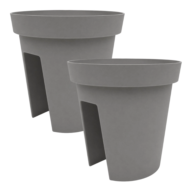 SET 2 MACETEROS COLGANTE PARA BALCON TERRAZA JARDIN PLASTICO - 1