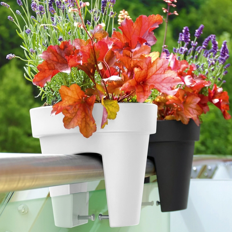 SET 2 MACETEROS COLGANTE PARA BALCON TERRAZA JARDIN PLASTICO - 3