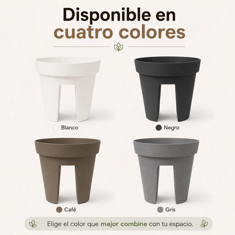 SET 2 MACETEROS COLGANTE PARA BALCON TERRAZA JARDIN PLASTICO - 7