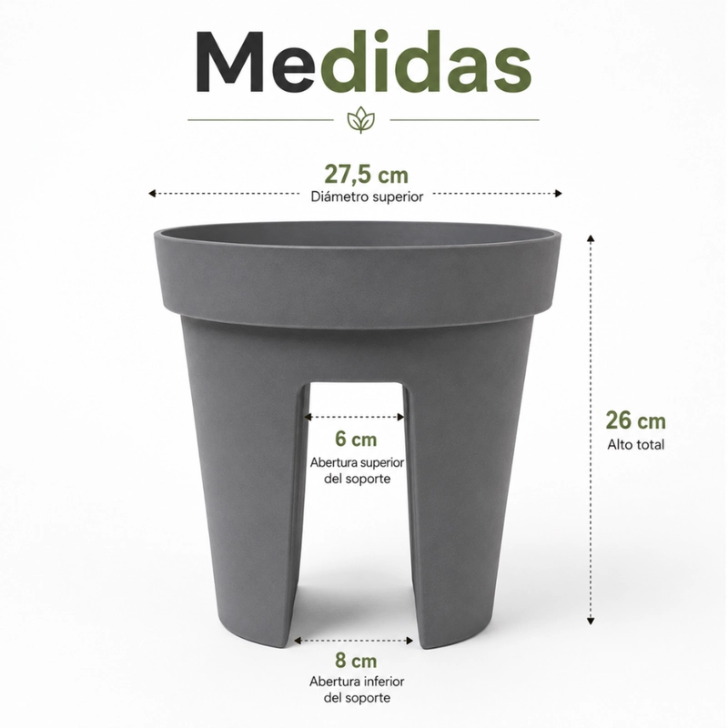 SET 2 MACETEROS COLGANTE PARA BALCON TERRAZA JARDIN PLASTICO - 8