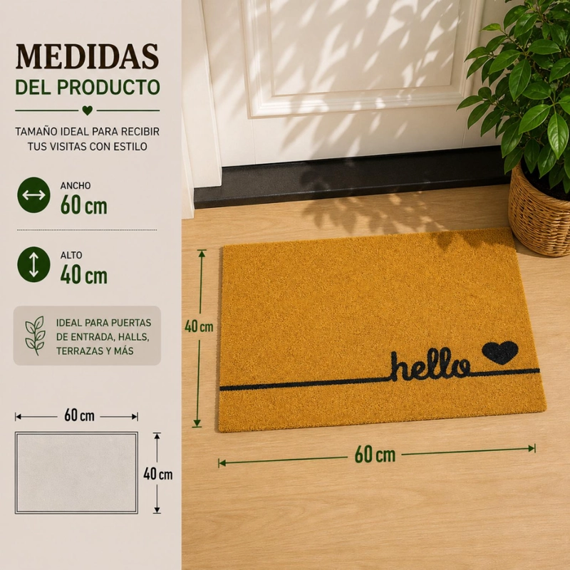 ALFOMBRA HOME CORAZON LIMPIAPIES FELPUDO ENTRADA - 4
