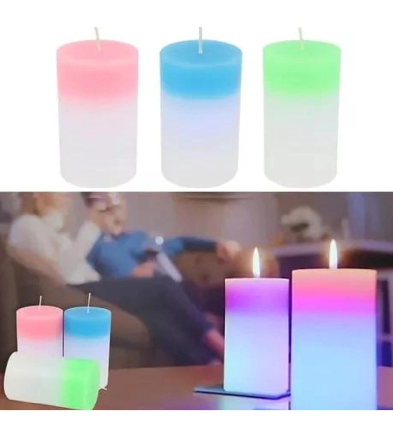 VELA MAGICA DE CERA QUE CAMBIA DE COLORES ROMANTICA DECORA BLANCO - VELA MAGICA - 3