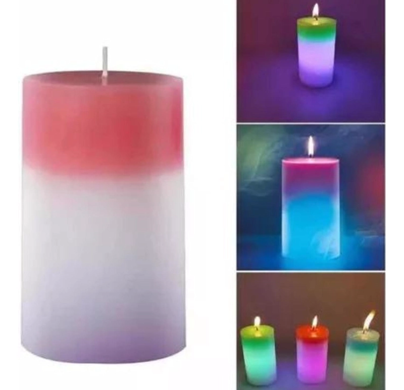 VELA MAGICA DE CERA QUE CAMBIA DE COLORES ROMANTICA DECORA BLANCO - VELA MAGICA - 5
