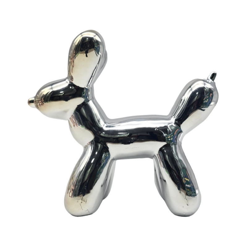 ADORNO PERRO MASCOTA EFECTO GLOBO METALIZADO DECORACION - 3