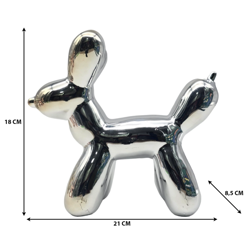ADORNO PERRO MASCOTA EFECTO GLOBO METALIZADO DECORACION - 6