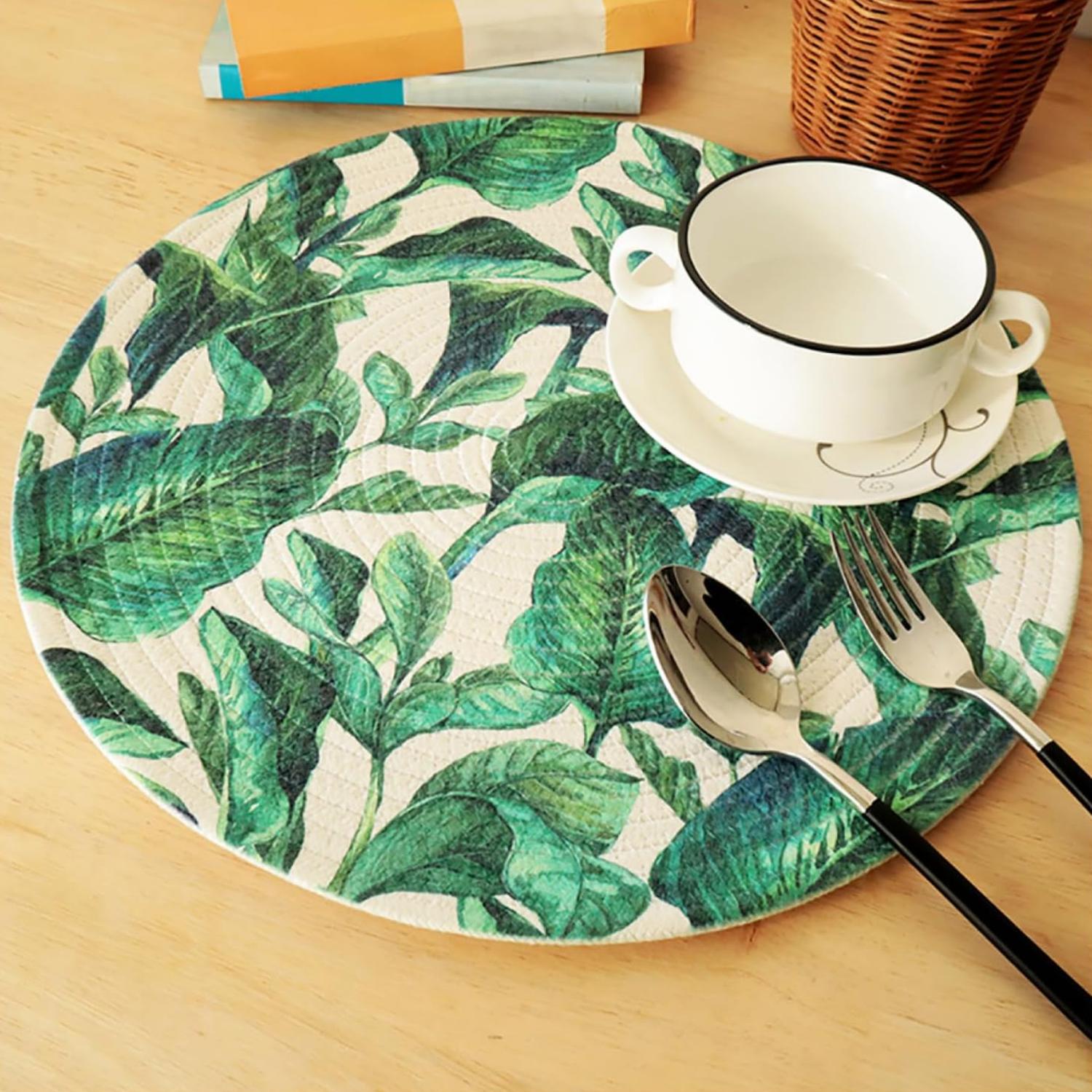 SET 2 BASE OLLA HOJAS COSAS CALIENTES INDIVIDUALES VERDE - 3