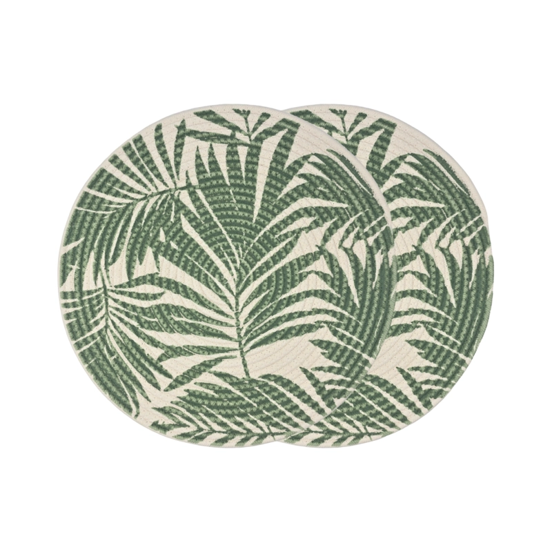 SET 2 BASE OLLA HOJAS COSAS CALIENTES INDIVIDUALES VERDE - 2