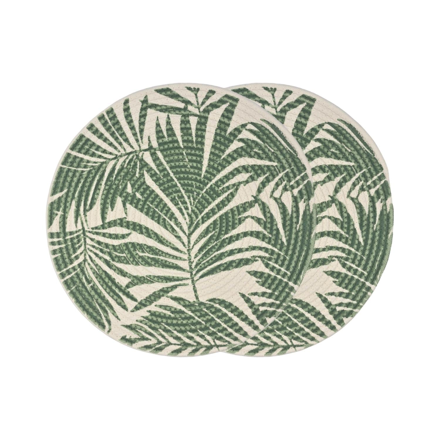 SET 2 BASE OLLA HOJAS COSAS CALIENTES INDIVIDUALES VERDE - 2