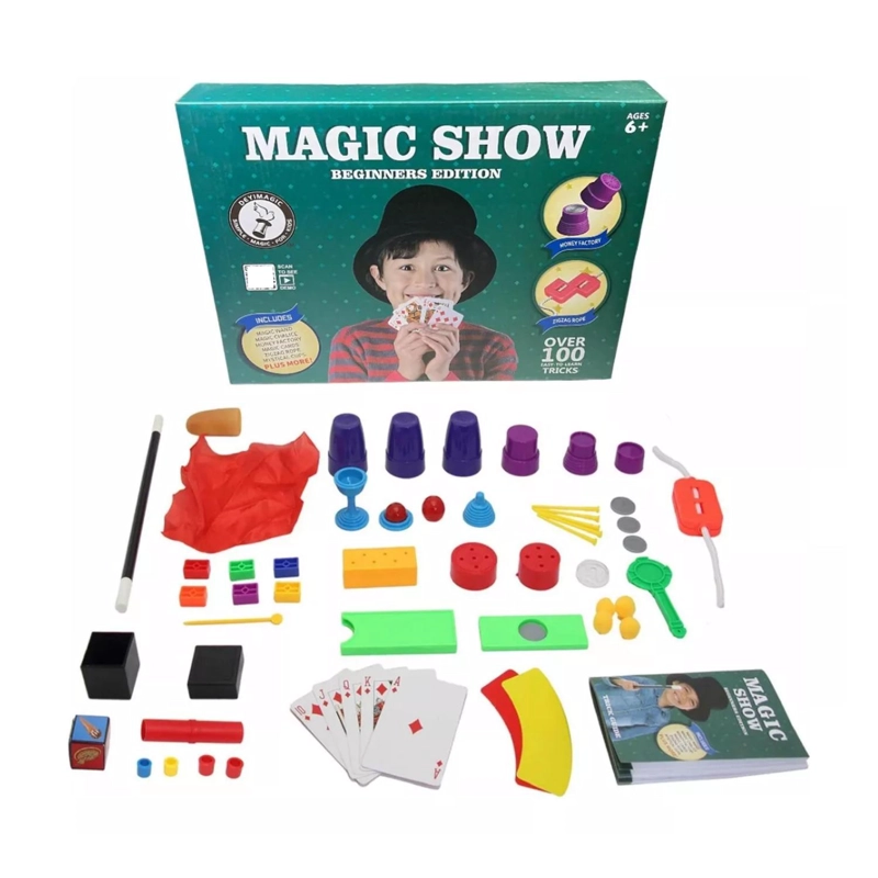 SET JUEGO DE MAGIA MAGIC 100 TRUCOS DE MAGO CON VARITA NIÑOS - 1