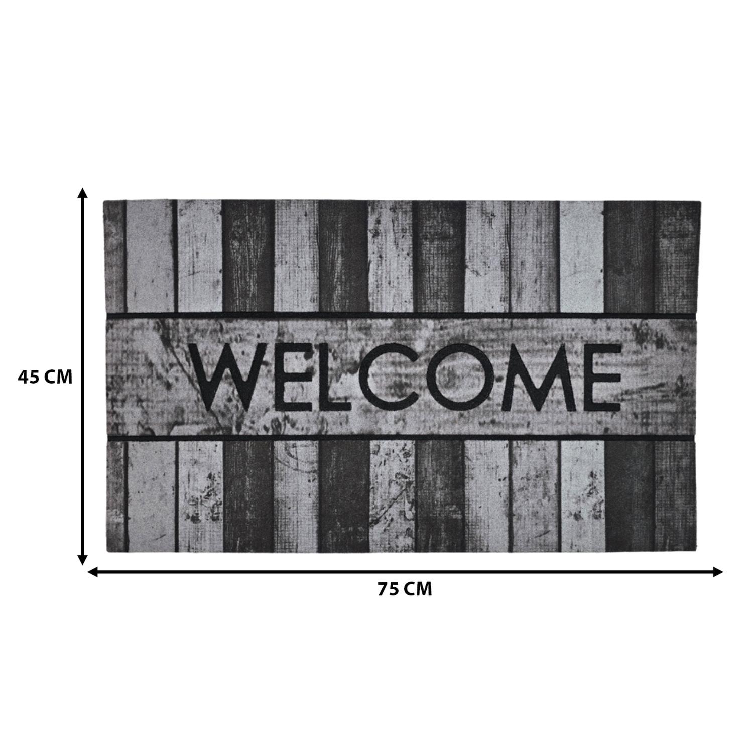 ALFOMBRA FELPUDO LIMPIAPIES ENTRADA WELCOME GRIS - 5