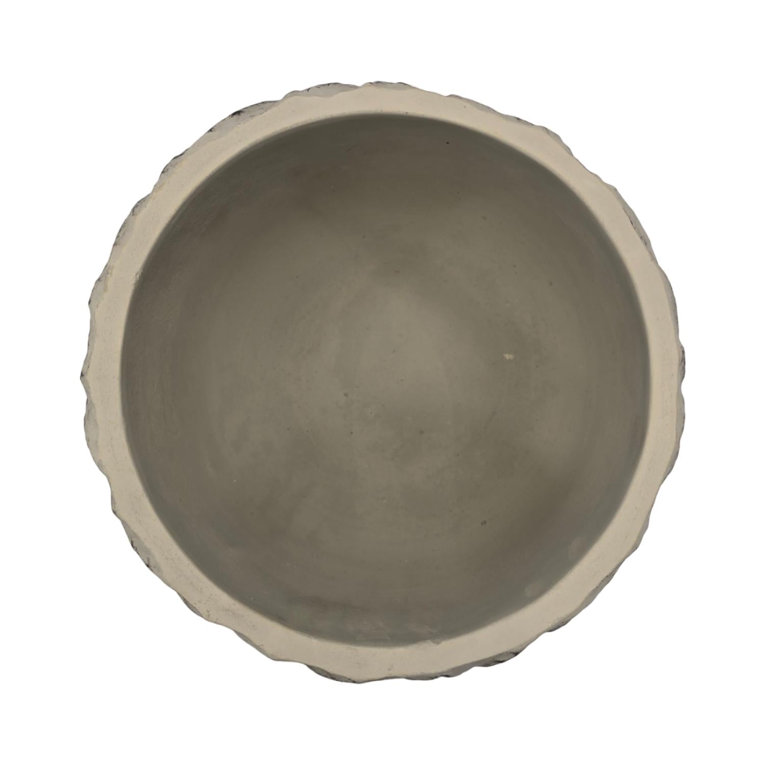 SET 3 MACETERO MACETA ACABADO CEMENTO RELIEVE HOJAS GRIS S - 7
