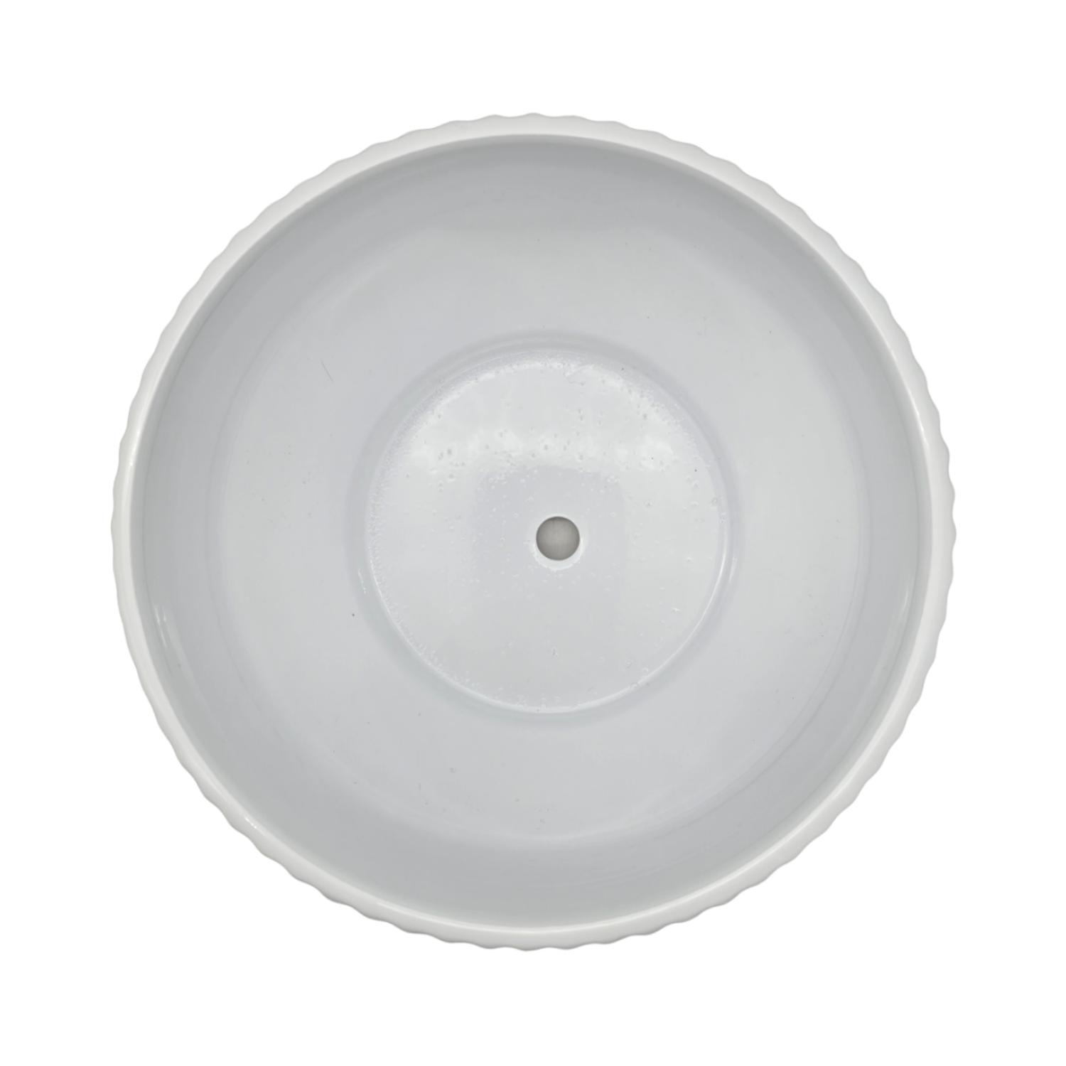 SET 3 MACETEROS MACETA DE CERAMICA COPON BLANCO BRILLANTE - 5