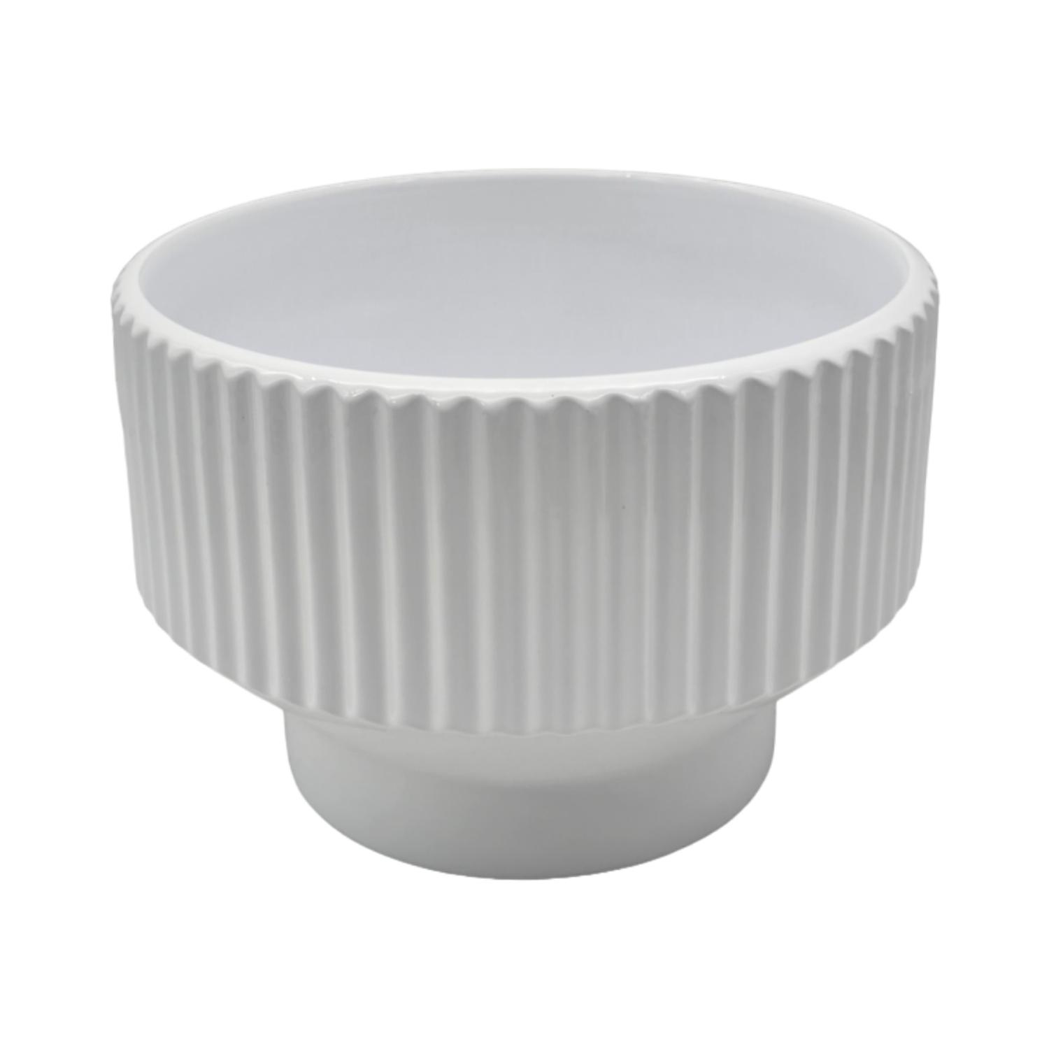 MACETERO MACETA DE CERAMICA COPON BLANCO BRILLANTE L - 2