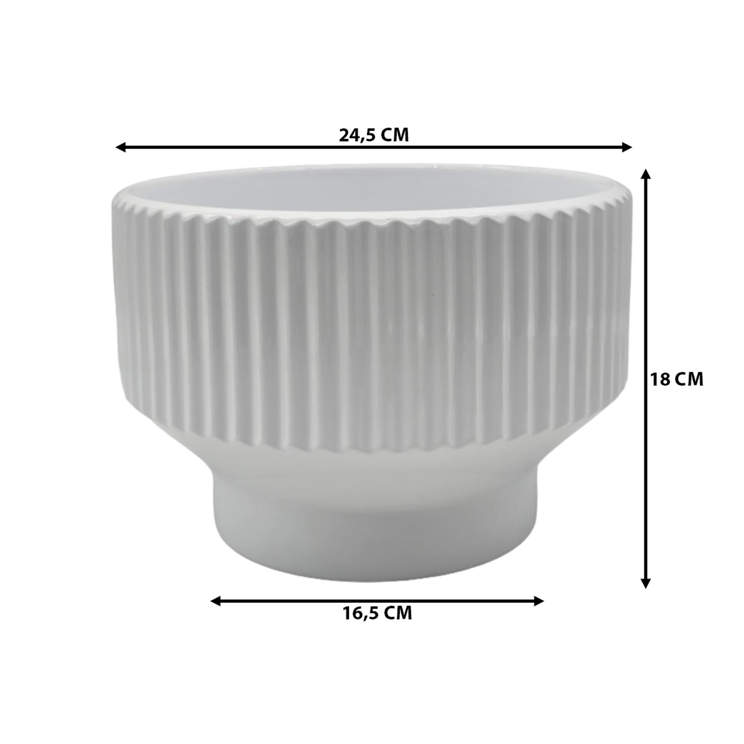 MACETERO MACETA DE CERAMICA COPON BLANCO BRILLANTE L - 5