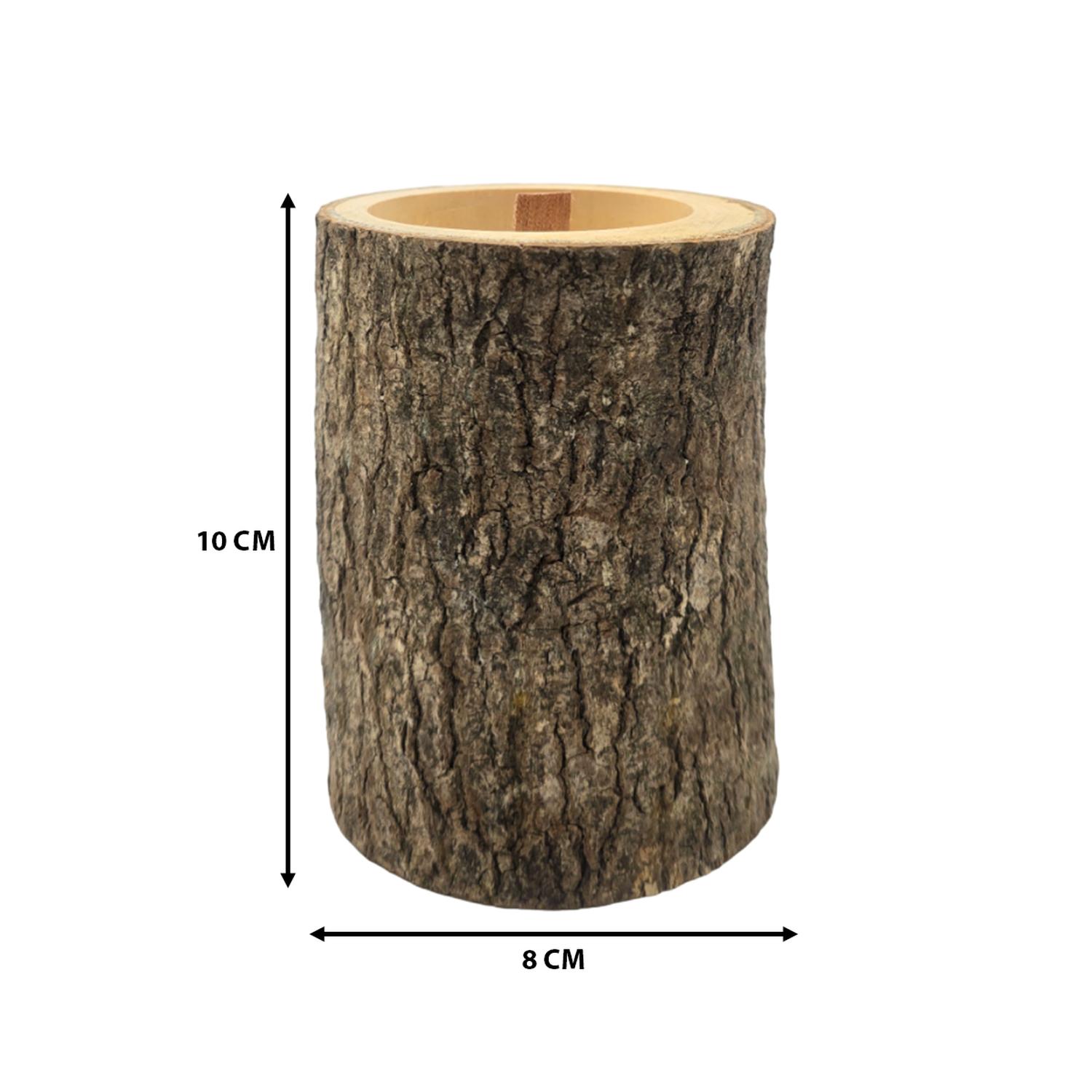 VELA AROMATICA ECOLOGICA EN TRONCO DE MADERA FRAGANCIA DECO - 5