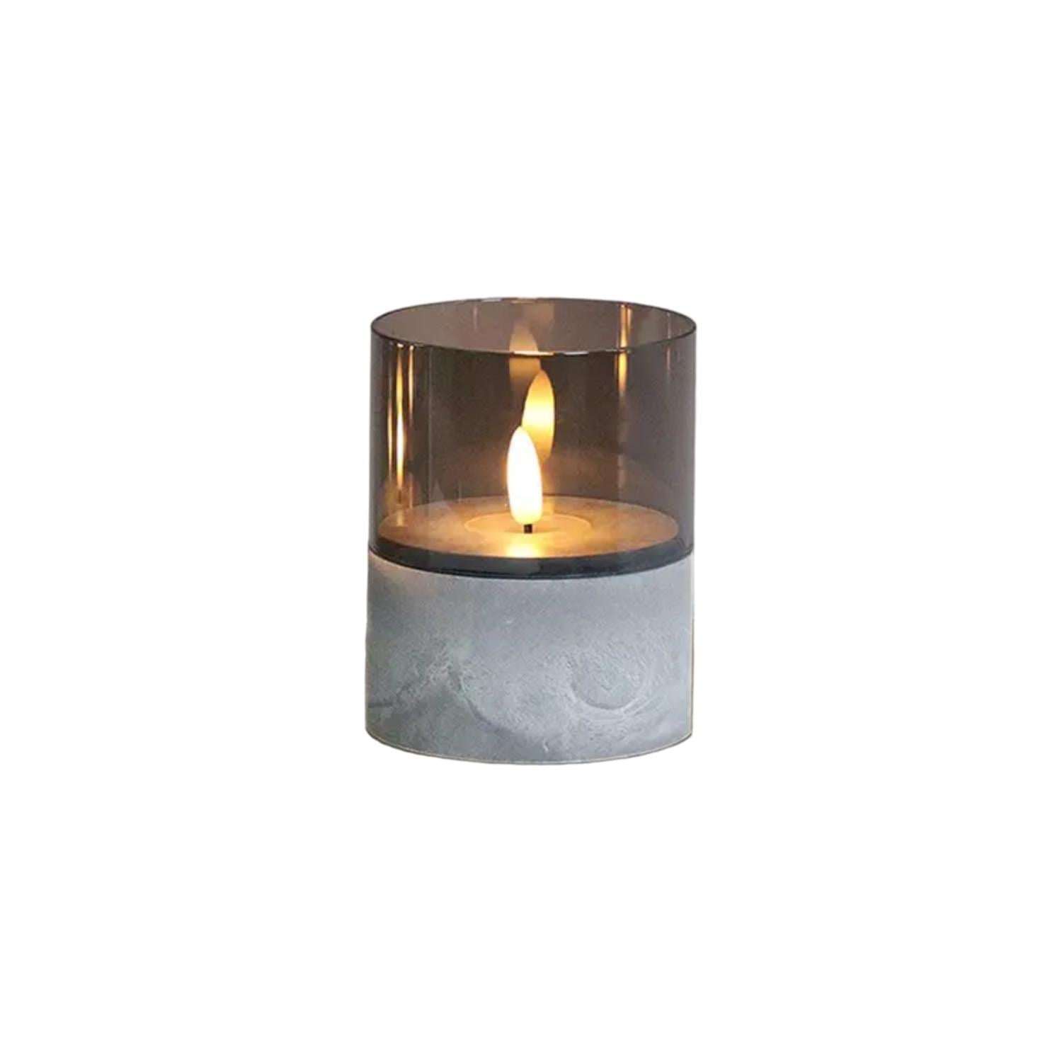 VELA ARTIFICIAL DE CRISTAL CON EFECTO LLAMA BLANCA LUZ LED S - 1