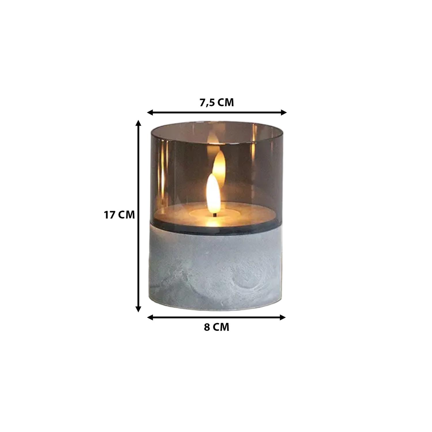 VELA ARTIFICIAL DE CRISTAL CON EFECTO LLAMA BLANCA LUZ LED S - 2