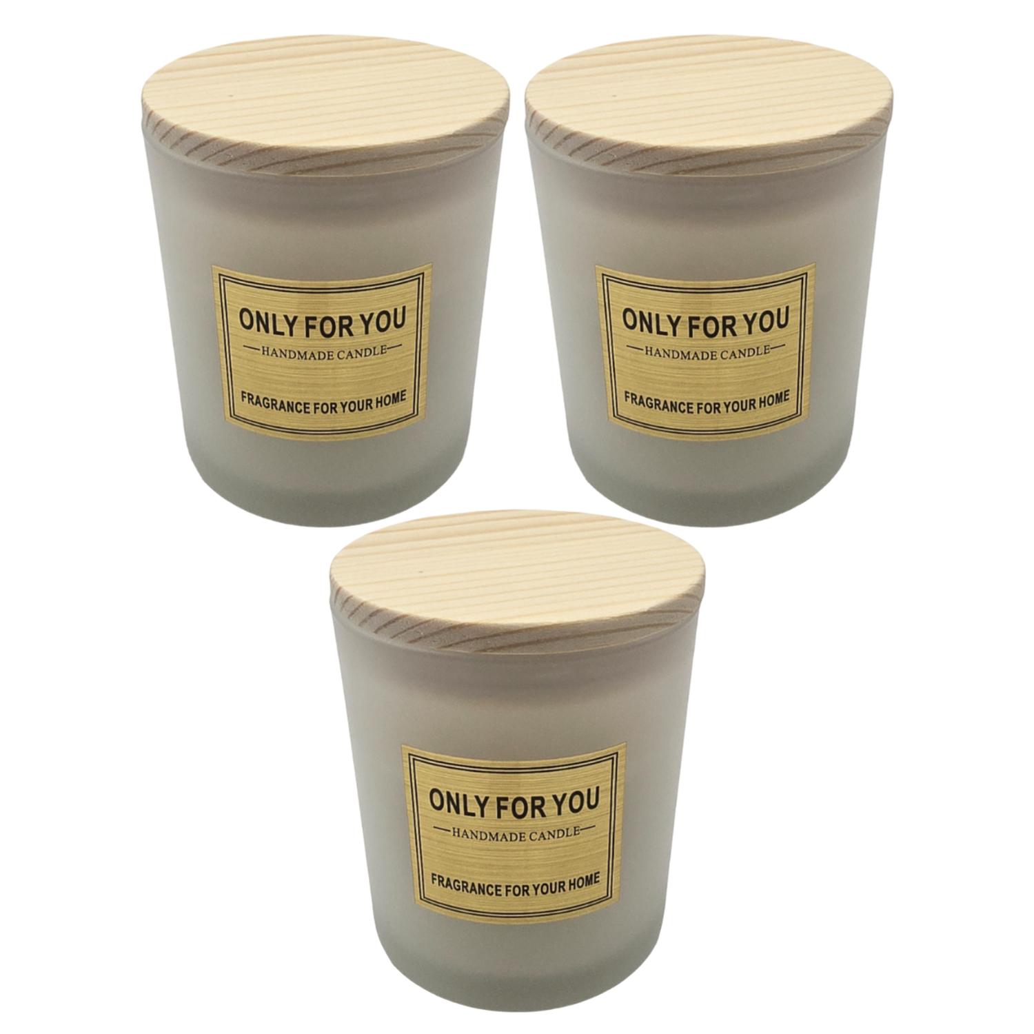 SET 3 VELA AROMATICA ELEGANTE FRAGANCIA DURADERA VASO BLANCO - 1