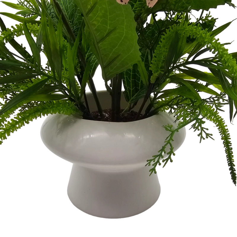 PLANTA ARTIFICIAL HORTENSIA DECORATIVA MACETERO DE CERAMICA - 4