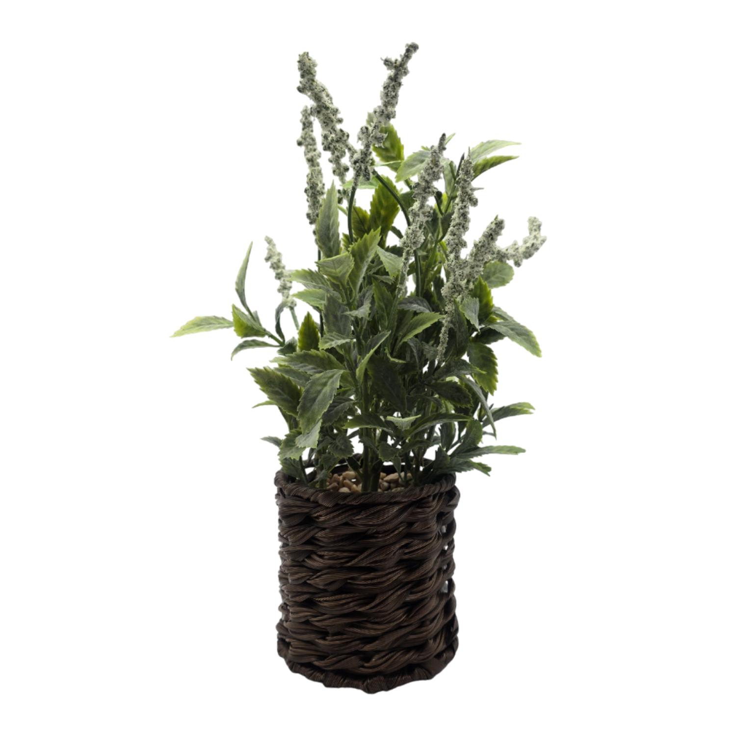 PLANTA ARTIFICIAL LAVANDA DECORATIVA MACETERO DE RATTAN DECO - 2
