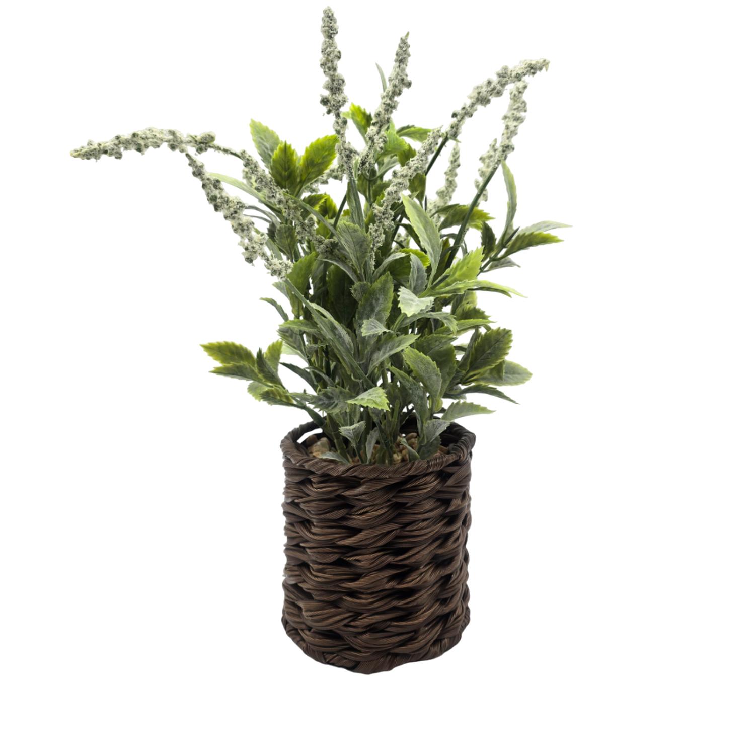 PLANTA ARTIFICIAL LAVANDA DECORATIVA MACETERO DE RATTAN DECO - 8