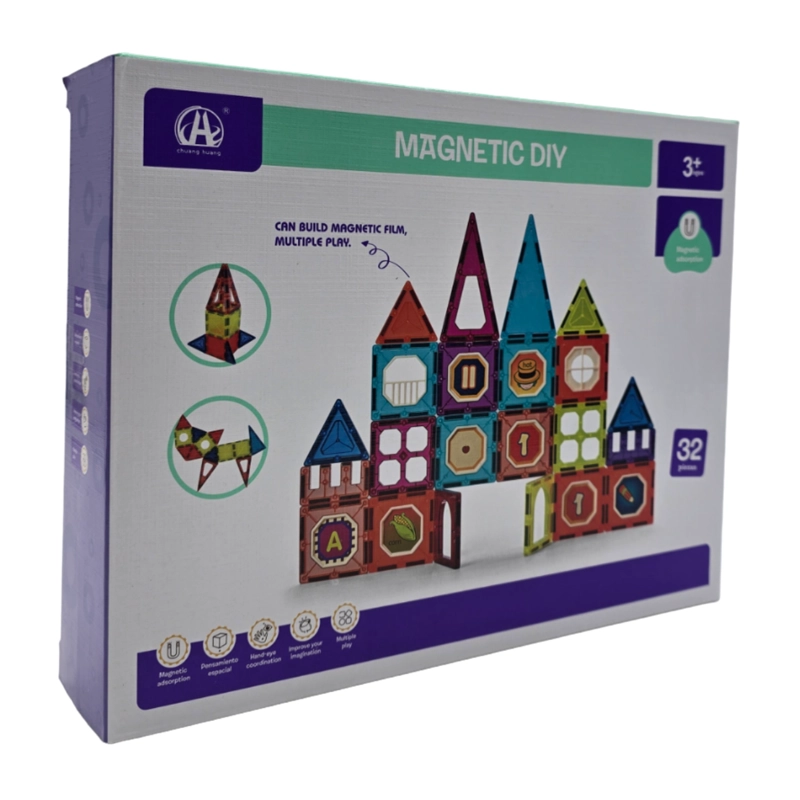 SET CONSTRUCCIÓN MAGNÉTICO PIEZAS MAGNETICAS 32 PIEZAS - 1