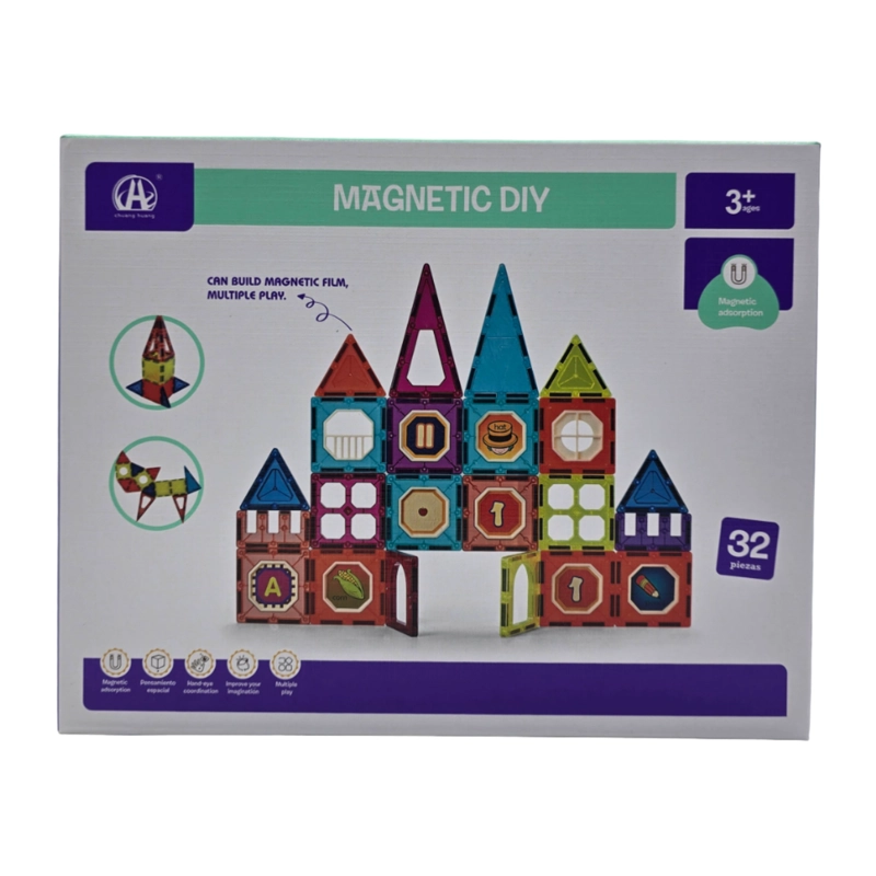 SET CONSTRUCCIÓN MAGNÉTICO PIEZAS MAGNETICAS 32 PIEZAS - 2