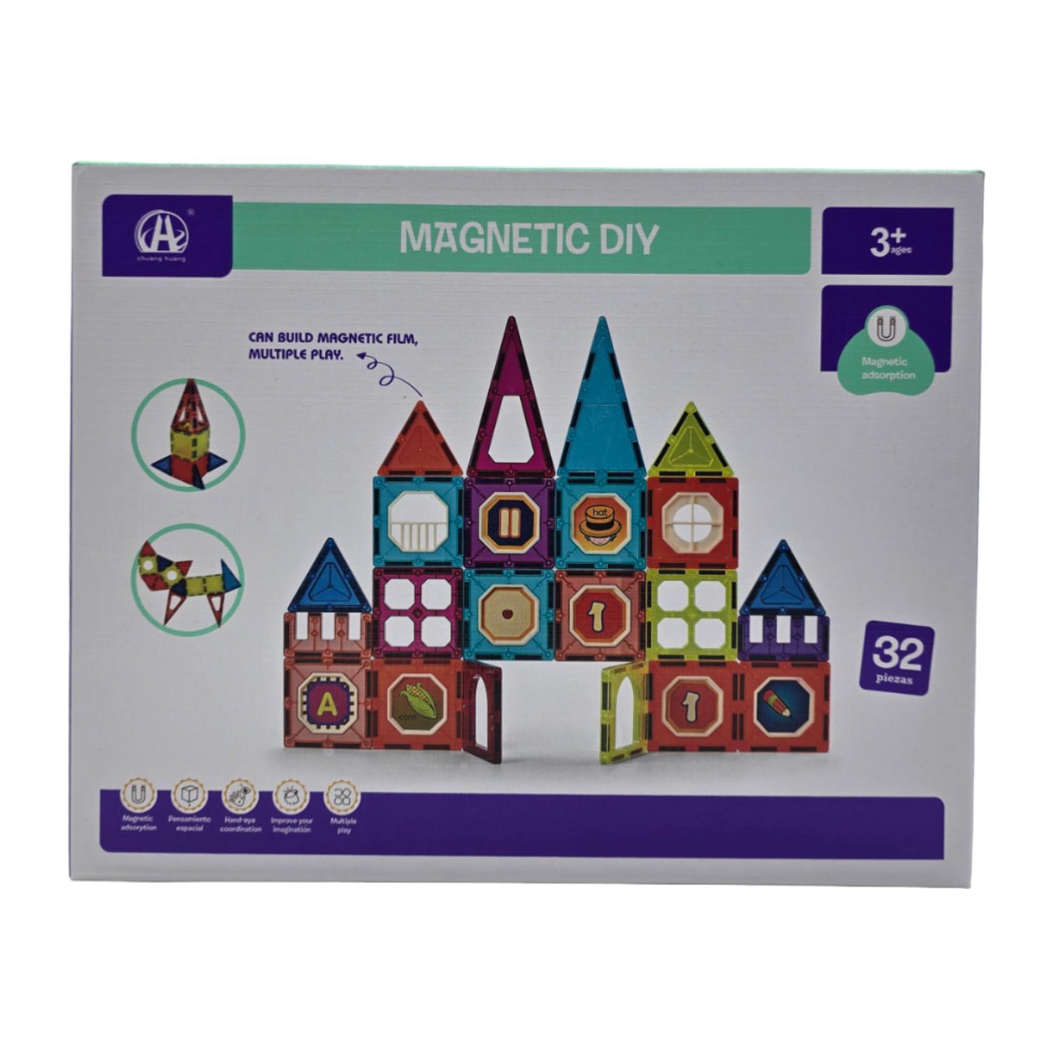 SET CONSTRUCCIÓN MAGNÉTICO PIEZAS MAGNETICAS 32 PIEZAS - 2
