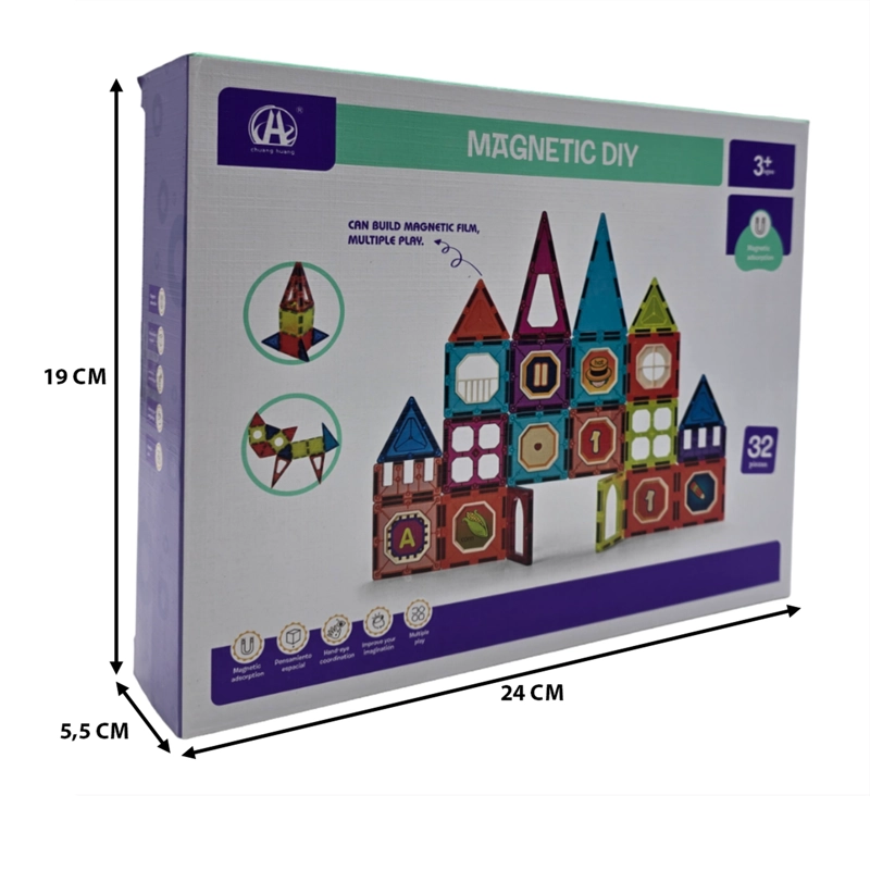 SET CONSTRUCCIÓN MAGNÉTICO PIEZAS MAGNETICAS 32 PIEZAS - 3