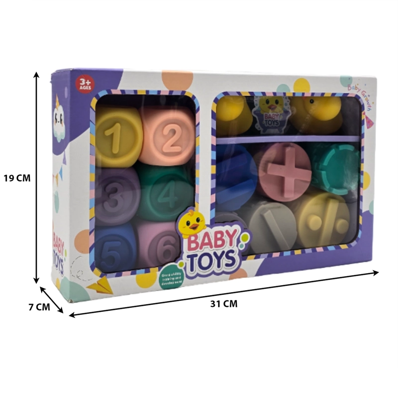 JUGUETE SENSORIAL DIDACTICO PARA BEBE APILABLE BLOQUES SUAVE - 3