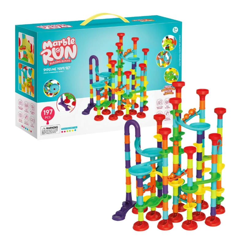 CIRCUITO DE BOLITAS VERDE COMPLETO ARMABLE 50 PIEZAS PUZZLE TOBOGAN - 1