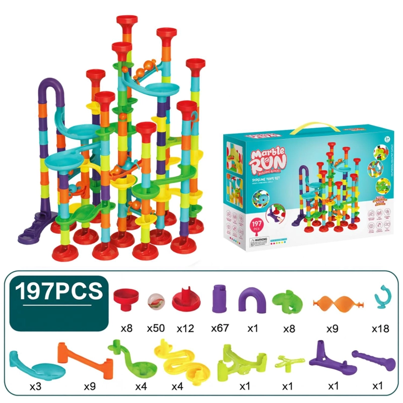 CIRCUITO DE BOLITAS VERDE COMPLETO ARMABLE 50 PIEZAS PUZZLE TOBOGAN - 2