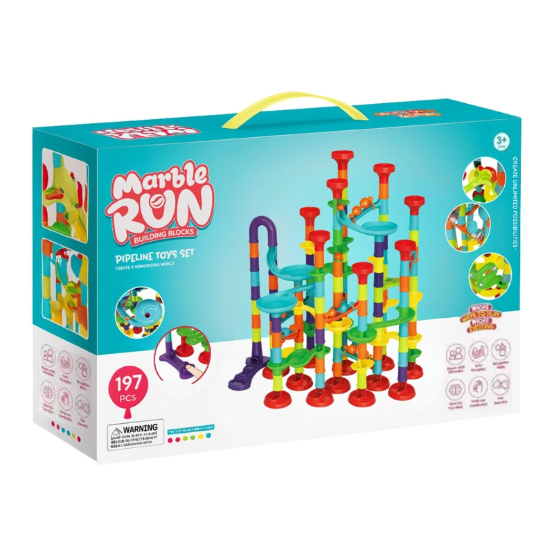 CIRCUITO DE BOLITAS VERDE COMPLETO ARMABLE 50 PIEZAS PUZZLE TOBOGAN - 7