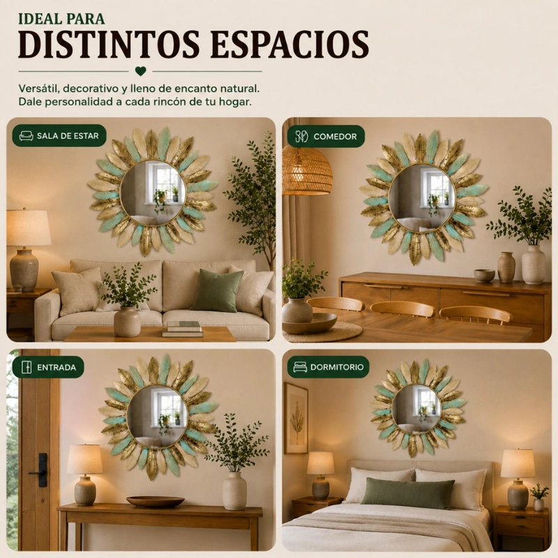 CUADRO DE METAL DECORATIVO DE PLUMAS METALICAS DE COLORES - 6