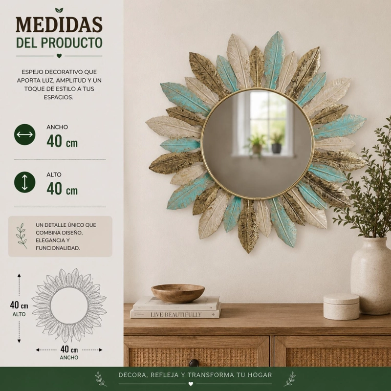 CUADRO DE METAL DECORATIVO DE PLUMAS METALICAS DE COLORES - 7