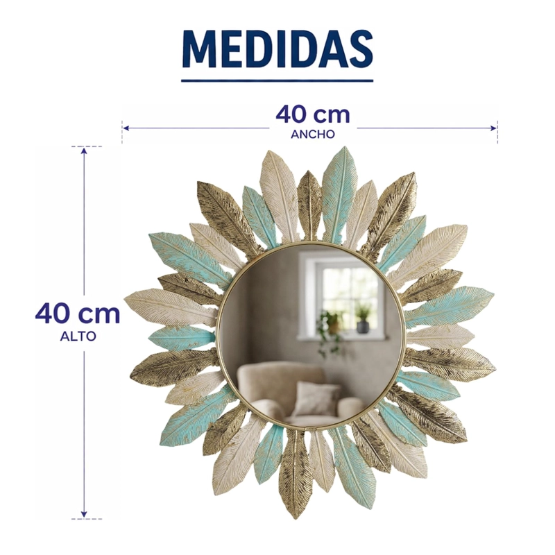 CUADRO DE METAL DECORATIVO DE PLUMAS METALICAS DE COLORES - 9