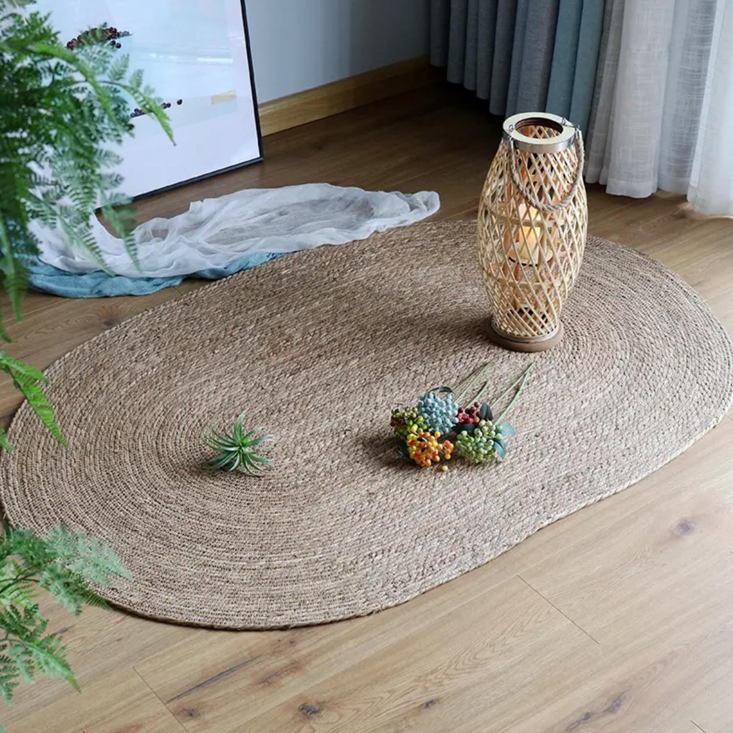 ALFOMBRA S YUTE TRADICIONAL NATURAL RUSTICA OVALADA - 5
