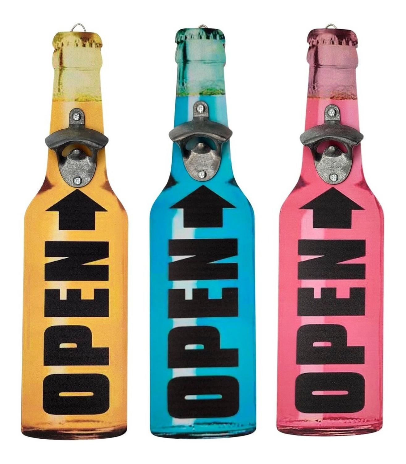 ABRIDOR BOTELLAS ABRIDOR DECORATIVO PARED HOGAR BAR TERRAZA MADERA ROSADO - 4