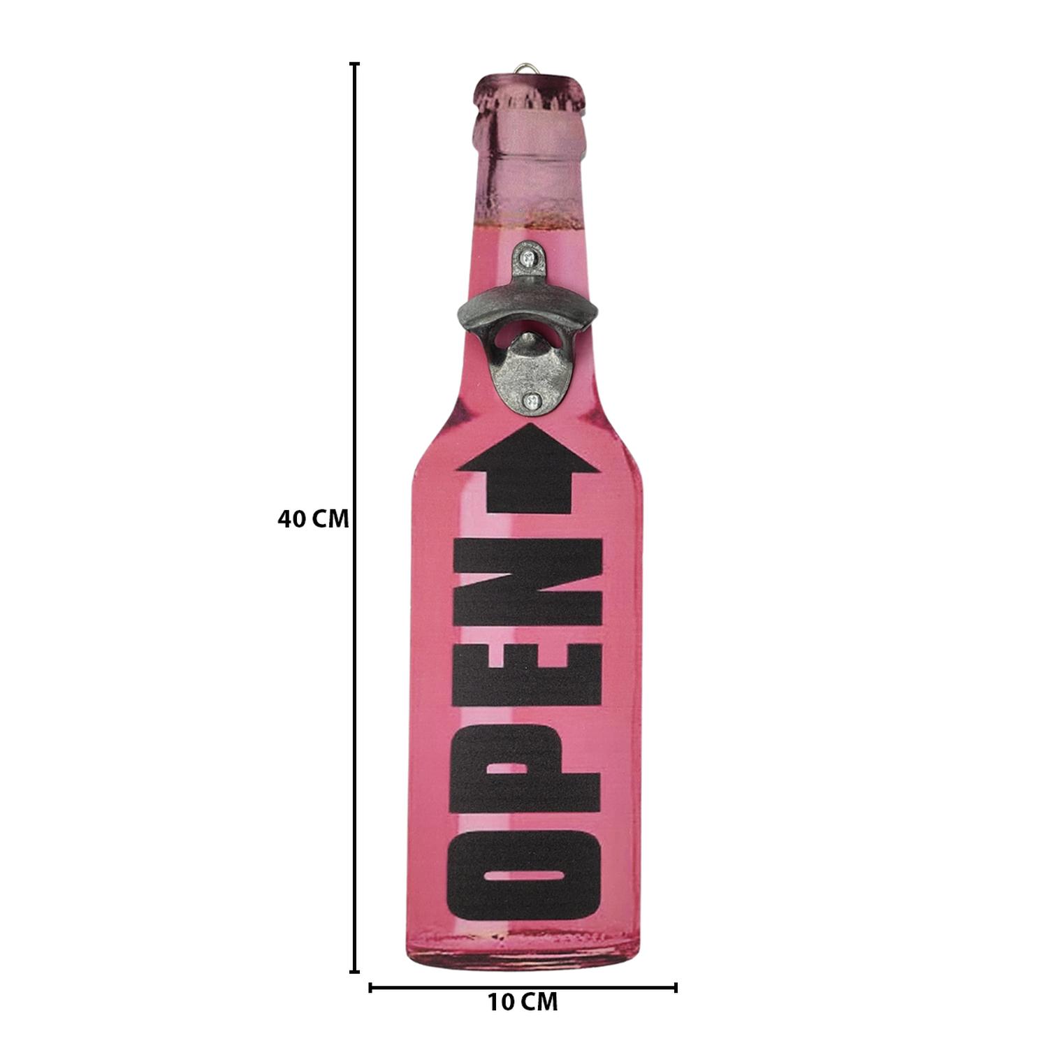 ABRIDOR BOTELLAS ABRIDOR DECORATIVO PARED HOGAR BAR TERRAZA MADERA ROSADO - 5