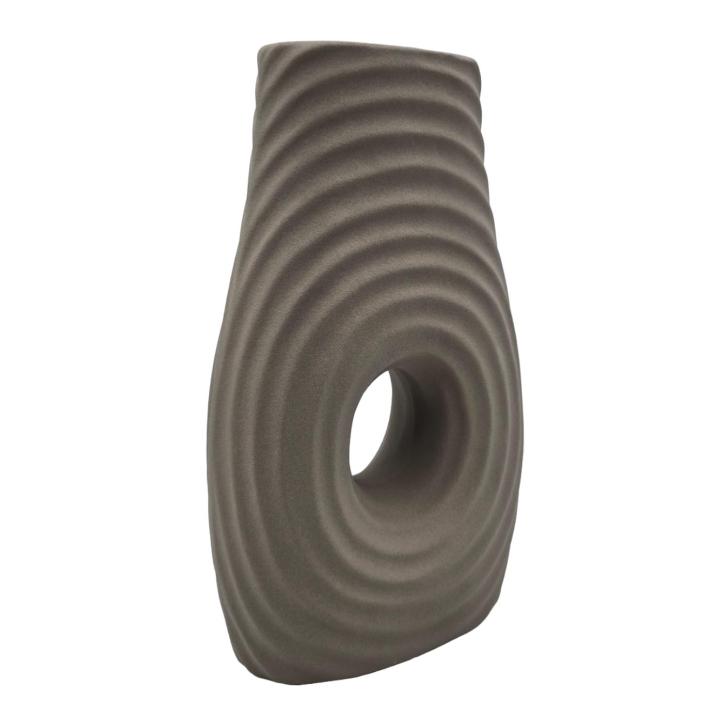 JARRON FLORERO DE CERAMICA FINA DECORATIVO MODERNO CAFE - 3
