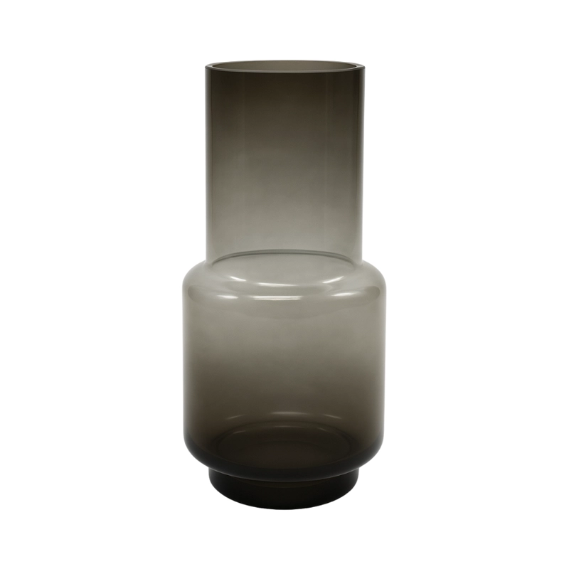 FLORERO DECORATIVO DE VIDRIO CRISTAL CON DISEÑO TONOS GRIS - 1
