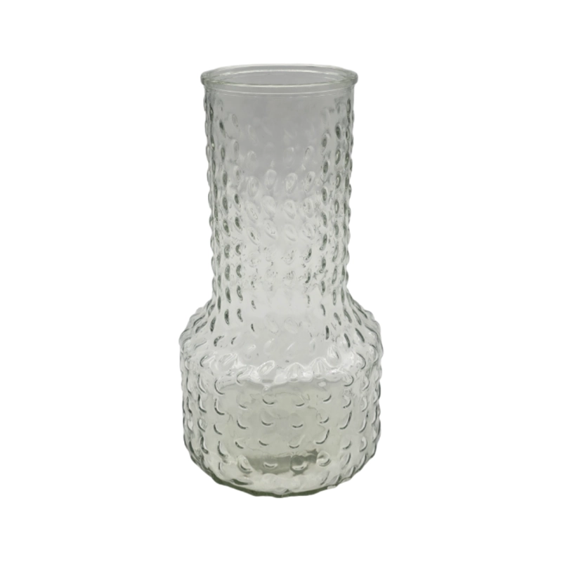 FLORERO DECORATIVO DE VIDRIO CON DISEÑO BASE ANCHA BLANCO 25 - 1