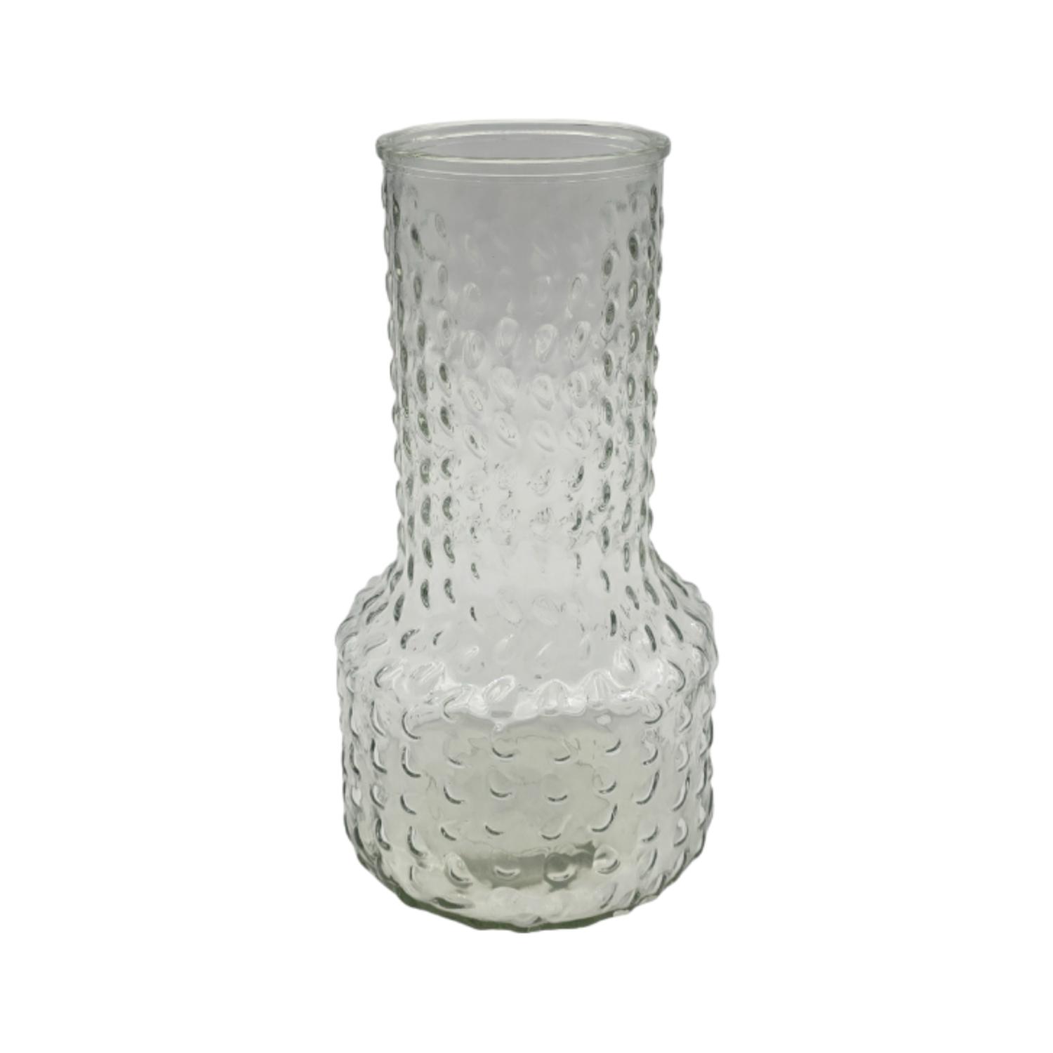 FLORERO DECORATIVO DE VIDRIO CON DISEÑO BASE ANCHA BLANCO 25 - 1