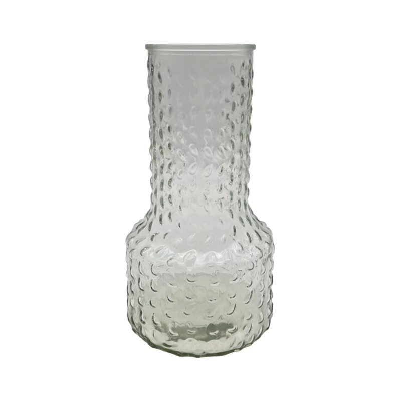 FLORERO DECORATIVO DE VIDRIO CON DISEÑO BASE ANCHA BLANCO 25 - 2