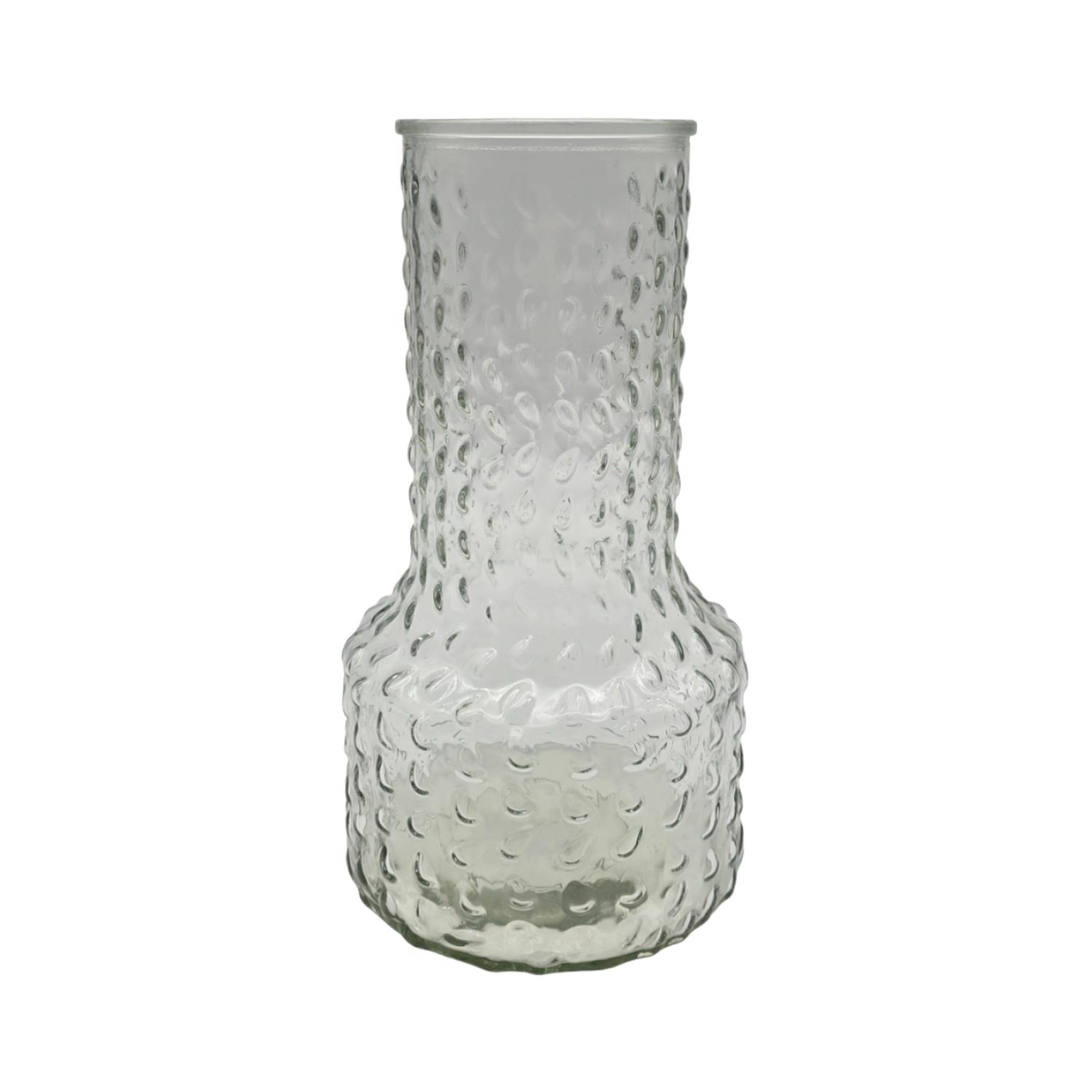 FLORERO DECORATIVO DE VIDRIO CON DISEÑO BASE ANCHA BLANCO 25 - 2