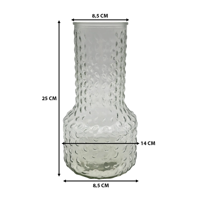 FLORERO DECORATIVO DE VIDRIO CON DISEÑO BASE ANCHA BLANCO 25 - 3